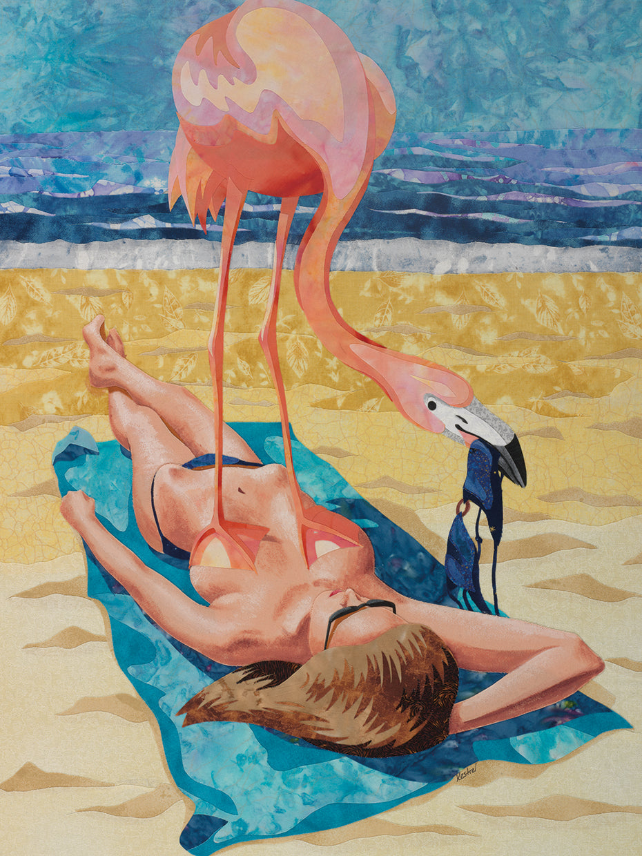 Flamingo On Sun Bather
