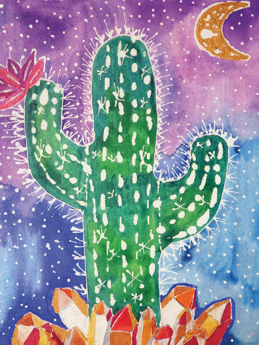 Spirit Quartz Cactus Canvas Art