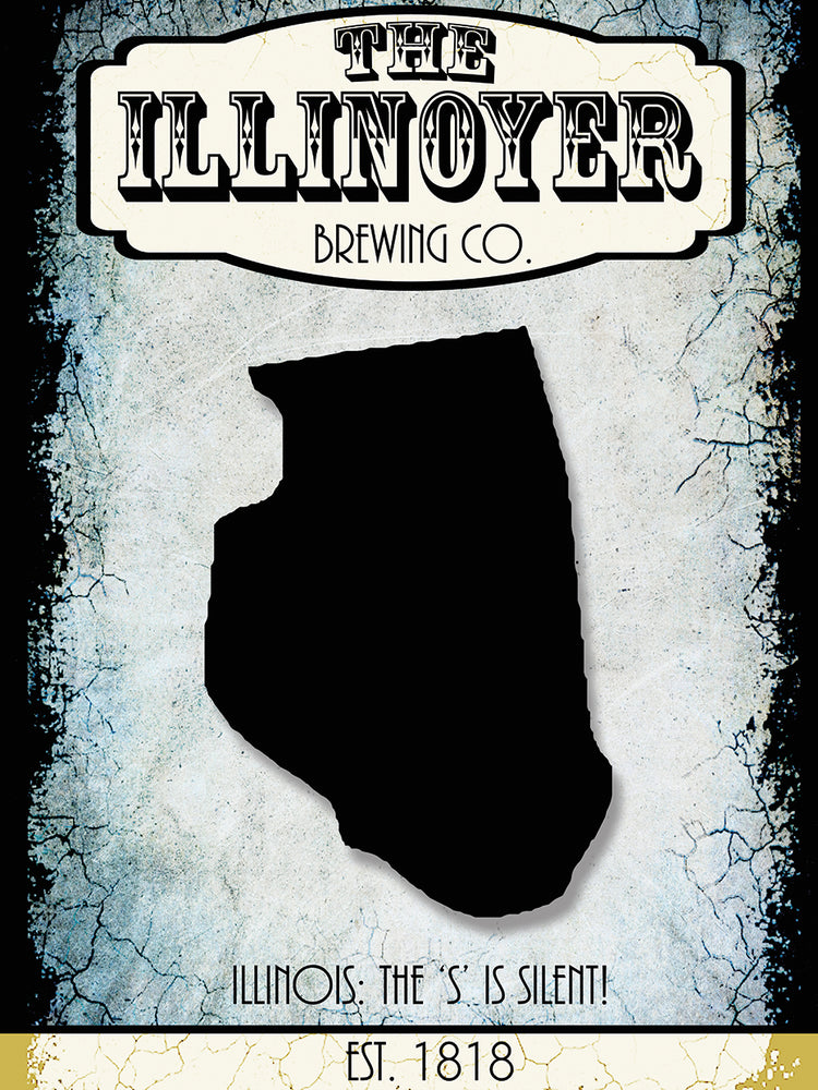 Estados Brewing Co - Arte de la lona de Illinois