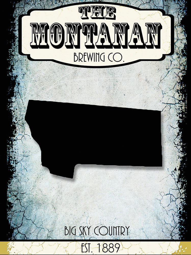 Estados Brewing Co - Arte de la lona de Montana