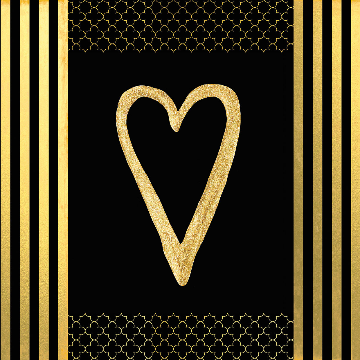 Black & Gold - Feathered Fashion Heart