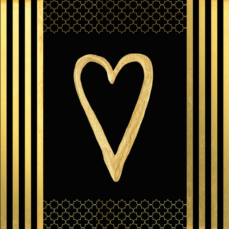 Black & Gold - Feathered Fashion Heart