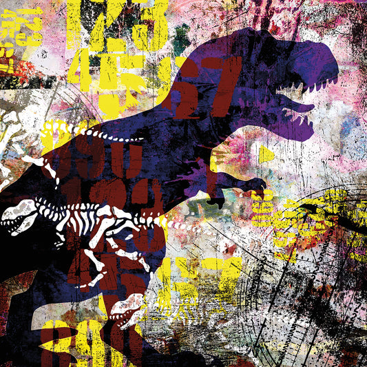 Painted Dino 02 Grunge Canvas Print