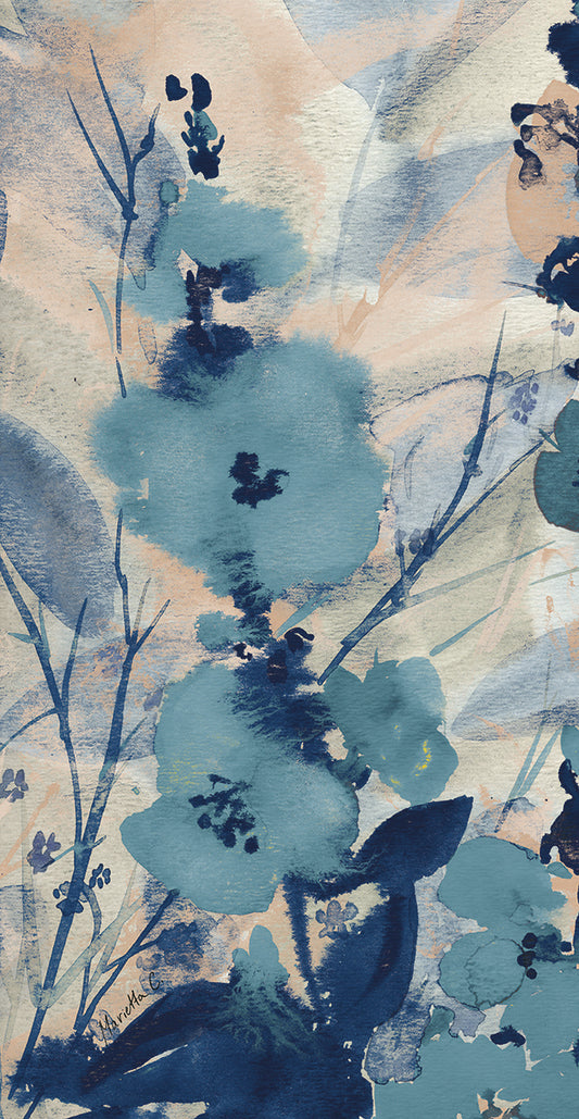 Blue Floral II Canvas Art