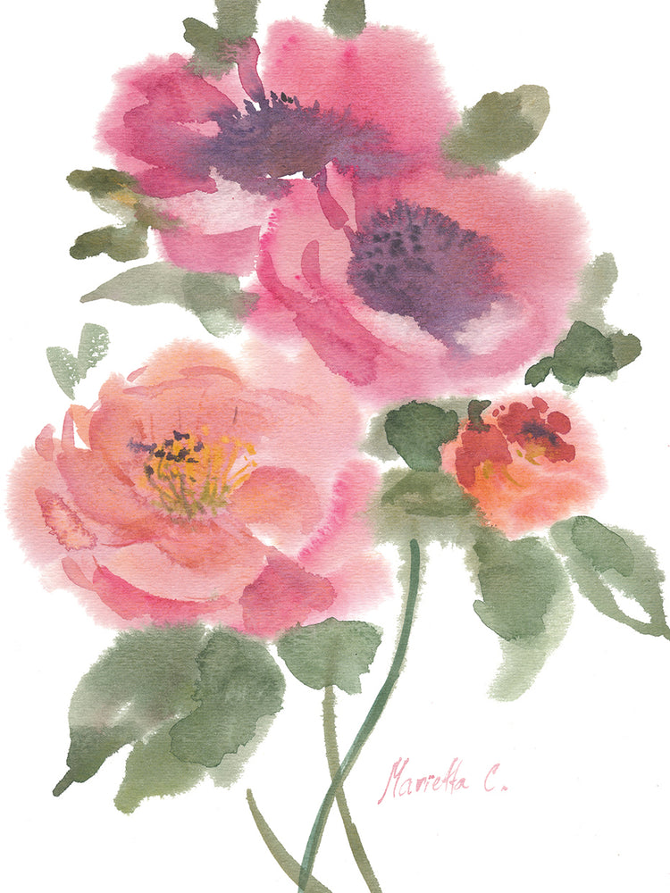 Arte de la lona de la serie 5 de la flor