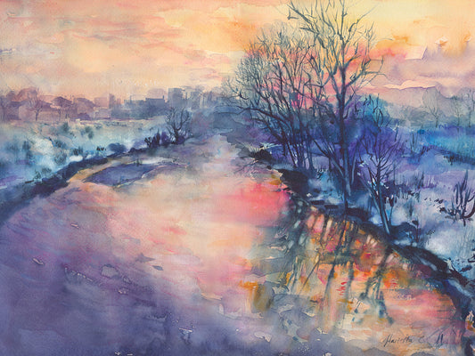 Winter River Canvas Art