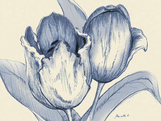 Indigo Tulip Canvas Art