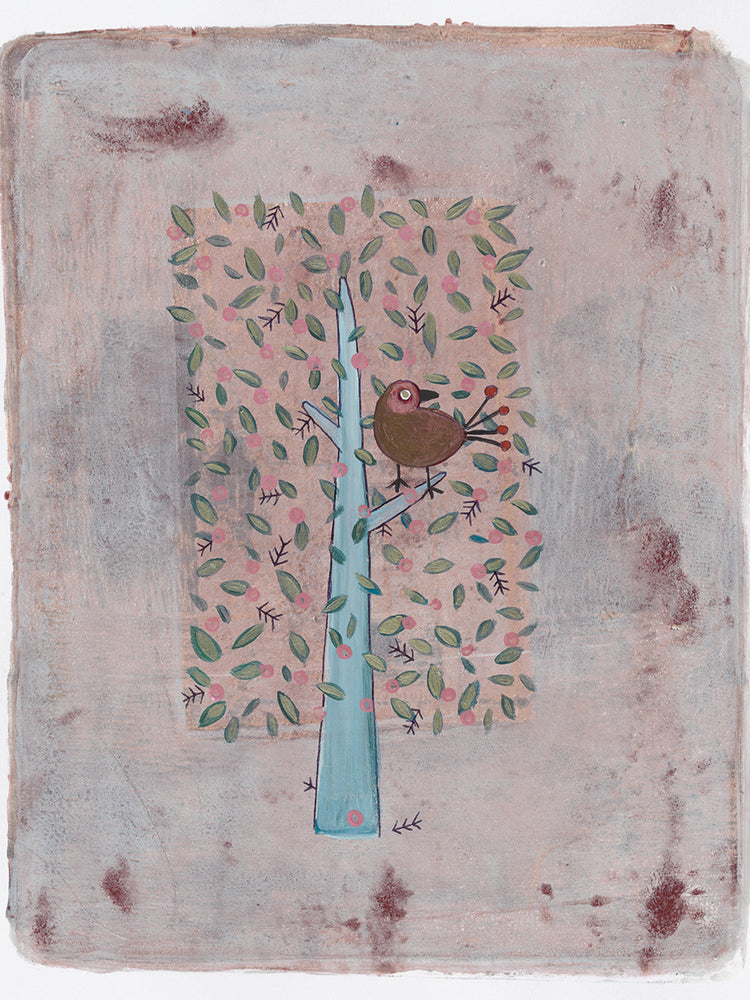 Gold Bird In Square Tree 14