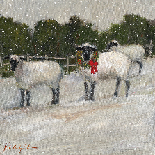 Sheep in Snow Canvas Art