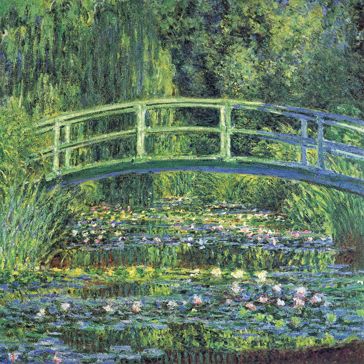 Water Lilies And Japanese Bridge