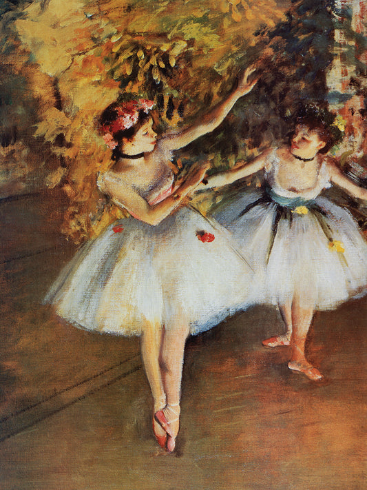 Two Dancers On Stage Canvas Art