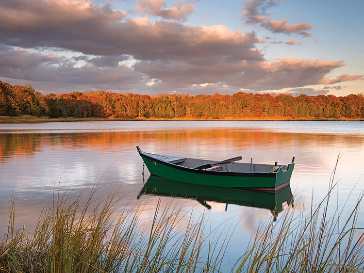 Green Boat on Salt Pond