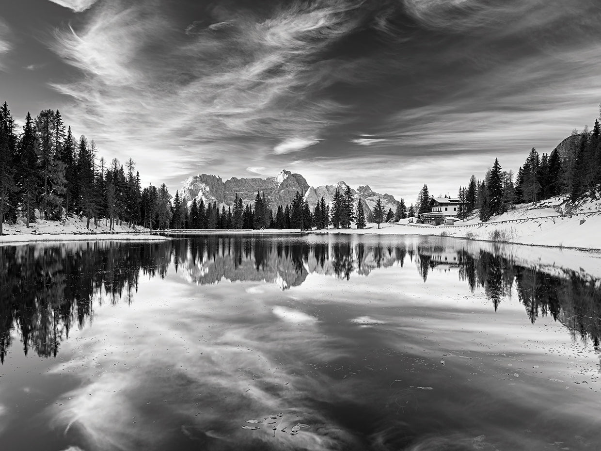 Alpine Reflection B&W