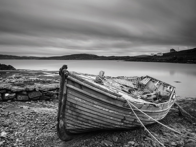 Boat Ashore B&W