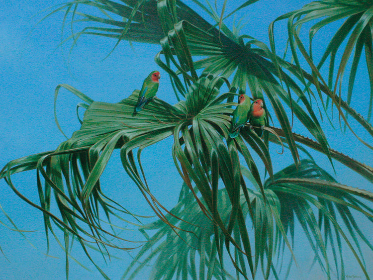 Arte de la lona de los pájaros del amor 2