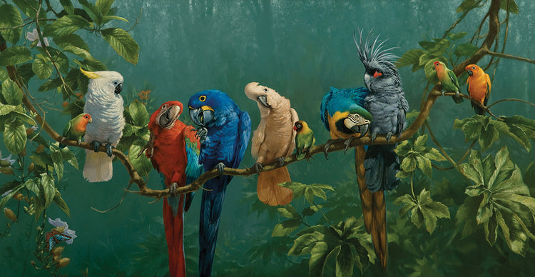 Arte de la lona Perroquets