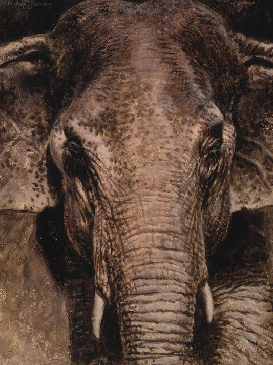 Elephant Sepia Painting Canvas Art