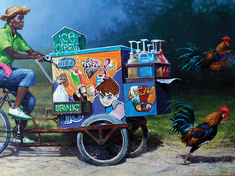 Arte de la lona de carrera de pollo