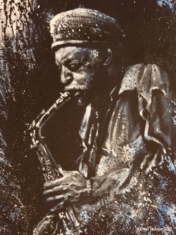 Lienzo Tocando el Saxofón
