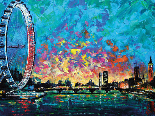 View with London Eye Canvas Print