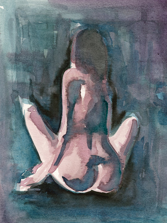 Watercolour Nude 3 Canvas Print