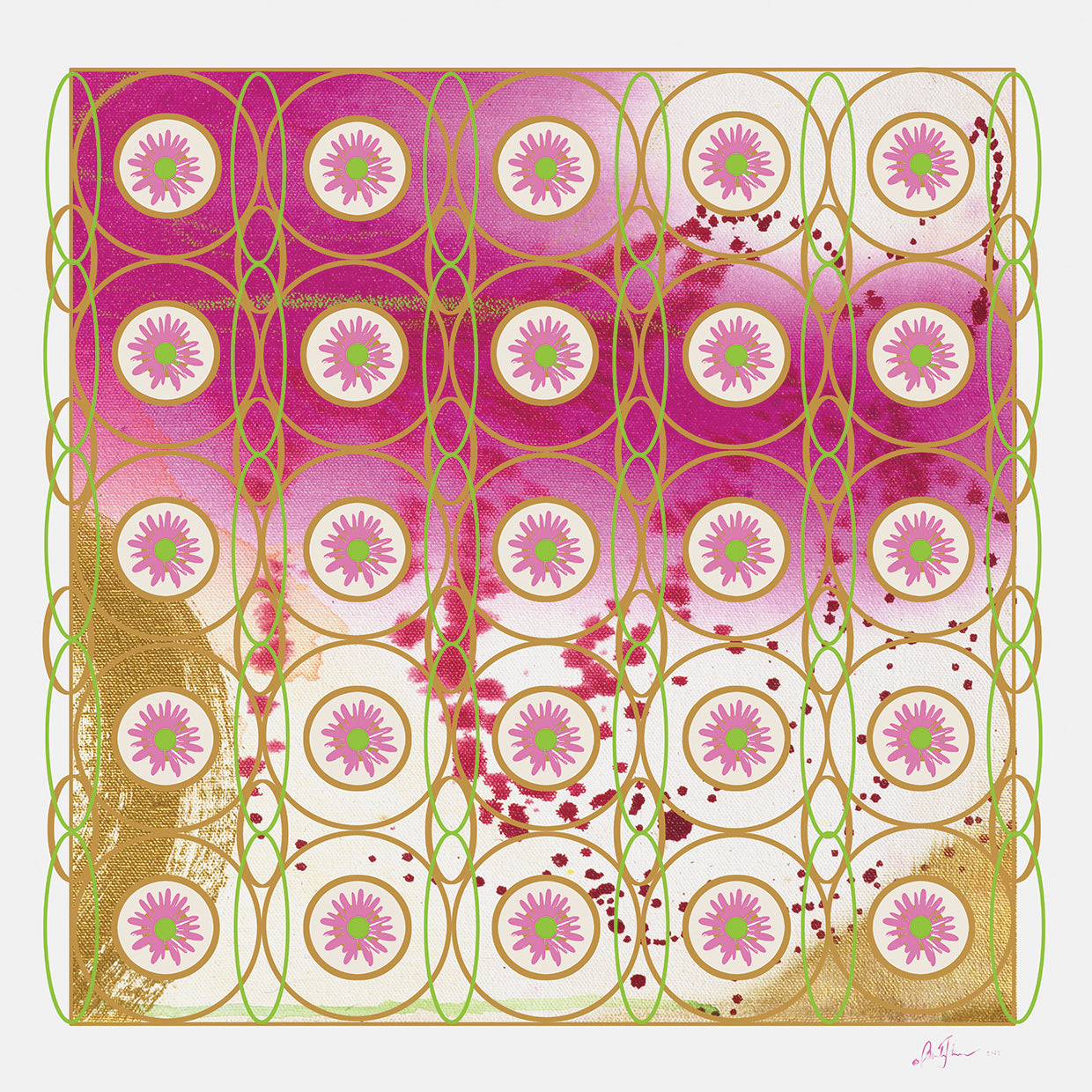 Pink and Gold Daisies