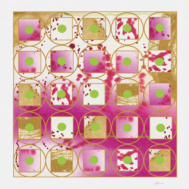 Pink and Gold Grid II