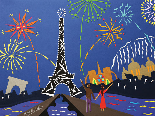Fireworks at Paris Canvas Print