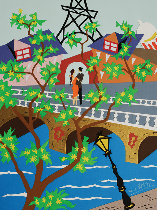 Love Over the Bridge Canvas Print