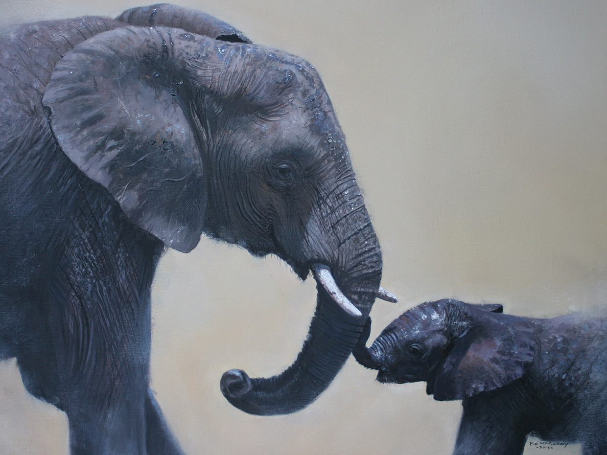 Arte en lienzo de Ele y Baby Mara