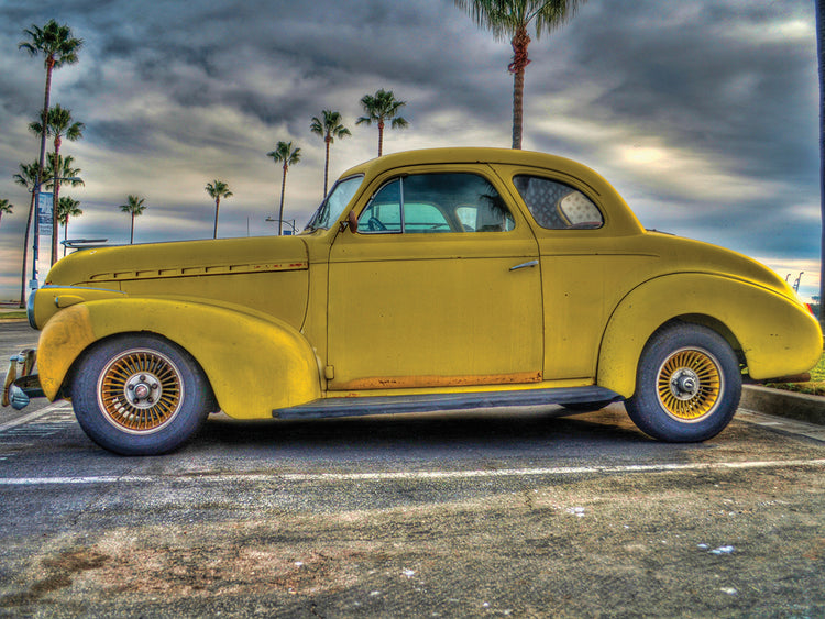 Coche amarillo vintage Lienzo