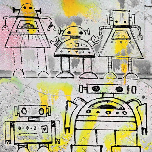Robot Family Canvas Print