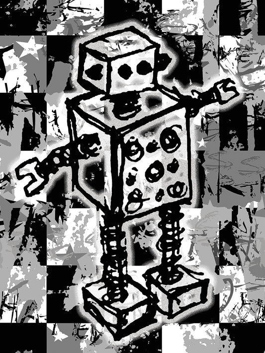 Sketched Robot Canvas Print