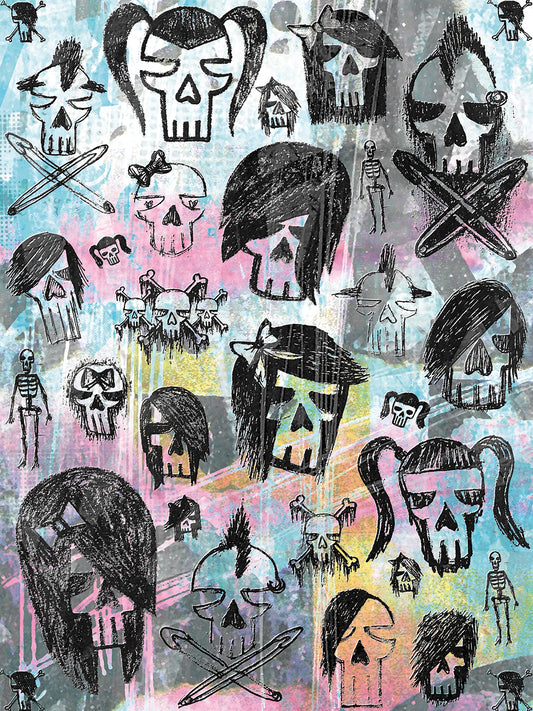Skull Collage Canvas Print