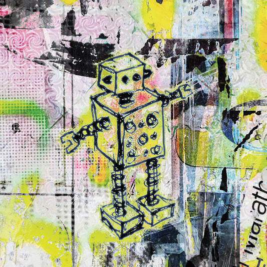 Graffiti Graphic Robot Canvas Print