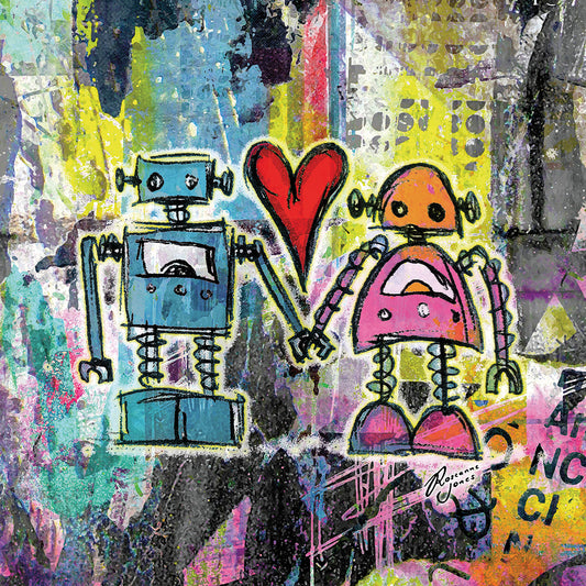 Graffiti Pop Robot Love Canvas Print