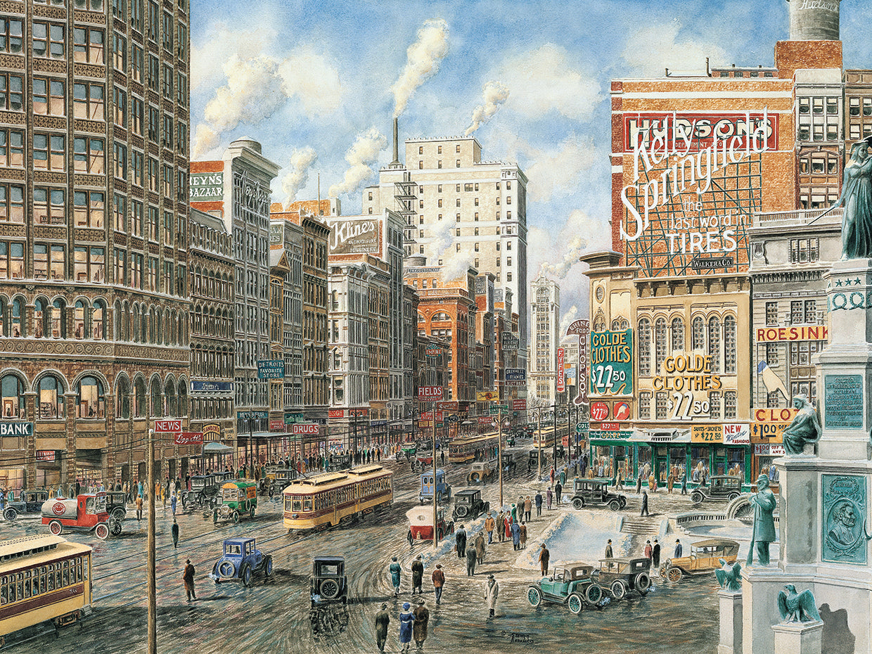 Detroit Looking North On Woodward