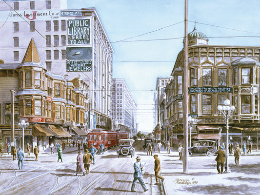 Los Angeles: 5Th And Hill Canvas Art