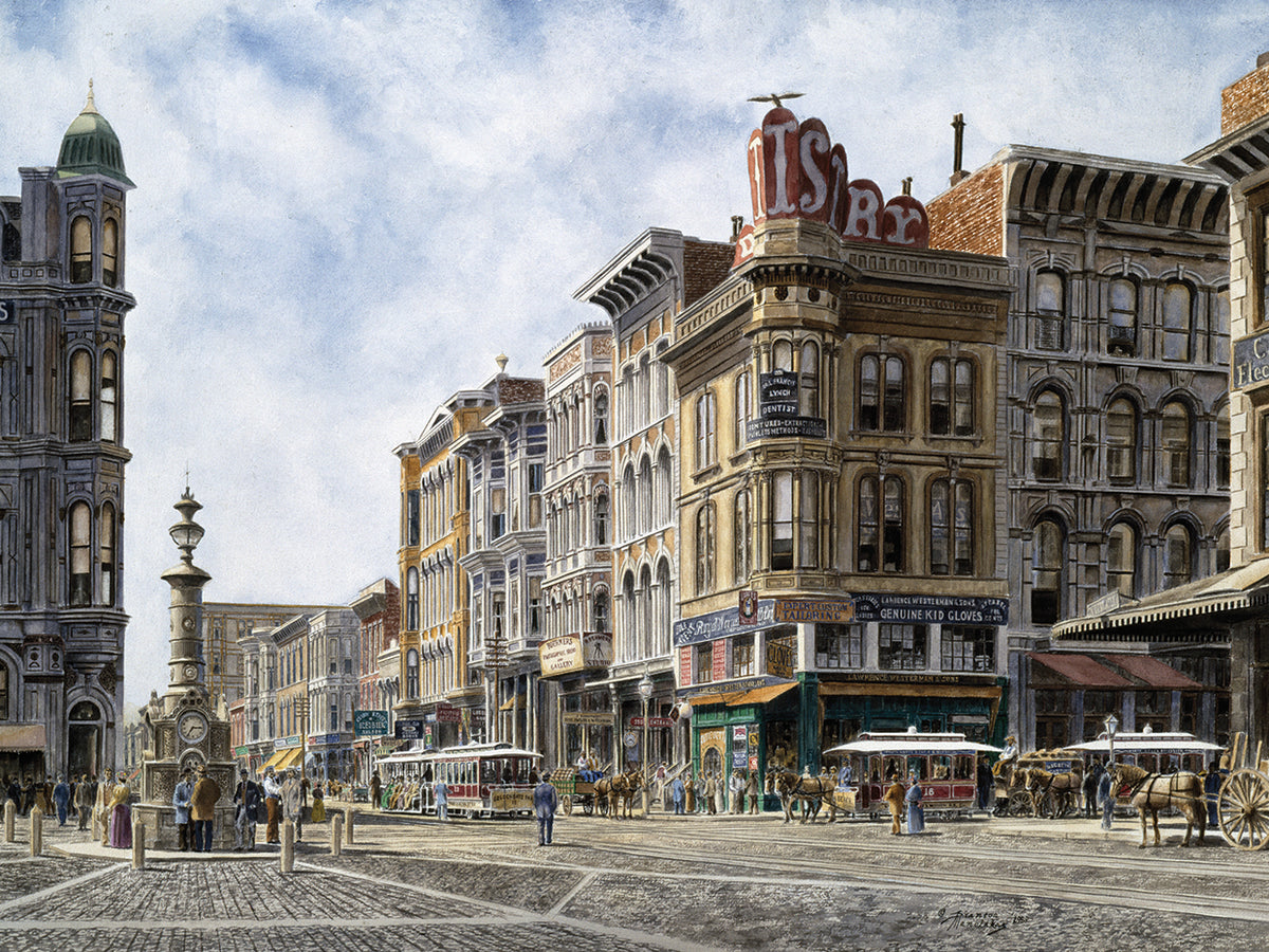 San Francisco: Fuente de Latta, calles Market y Geary.