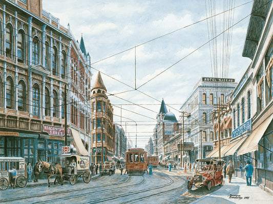 Looking South Of Spring St. Canvas Art