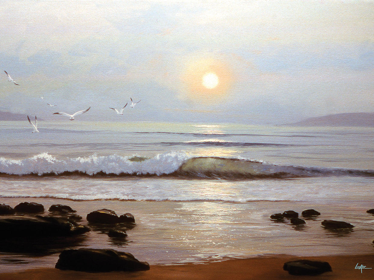 Sunset by the rocks
