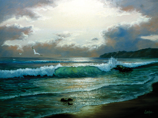 Waves on shore Canvas Art