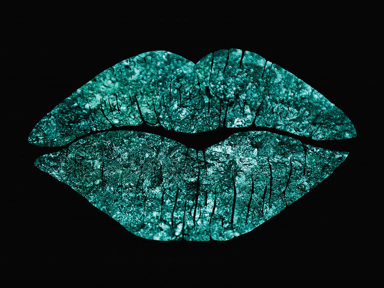 Teal Glitter Kiss