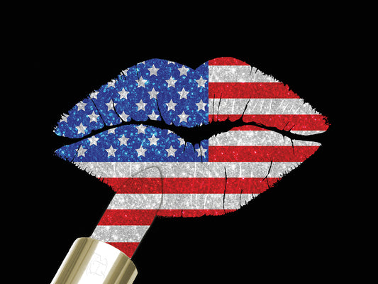 Patriotic Lips I Canvas Print