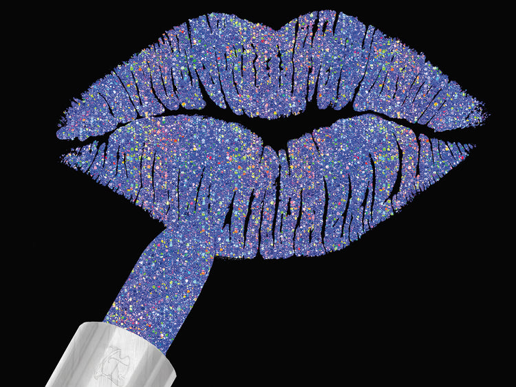 Iridescent Glitter Lips Purple