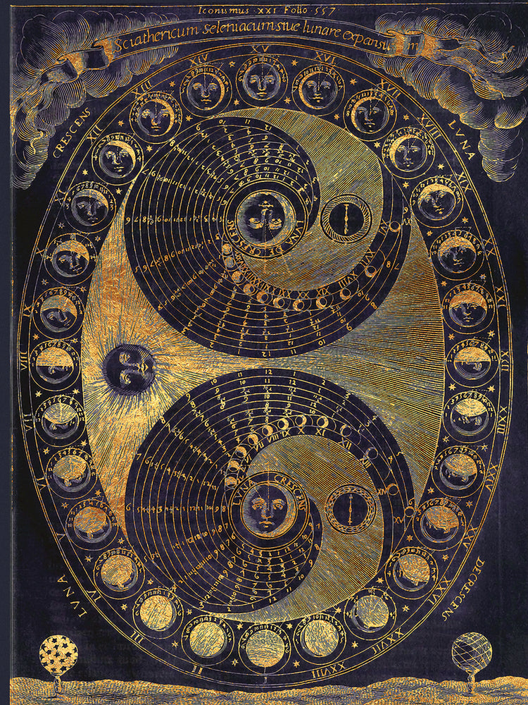 Golden Elements Of The Moon Astronomy Chart