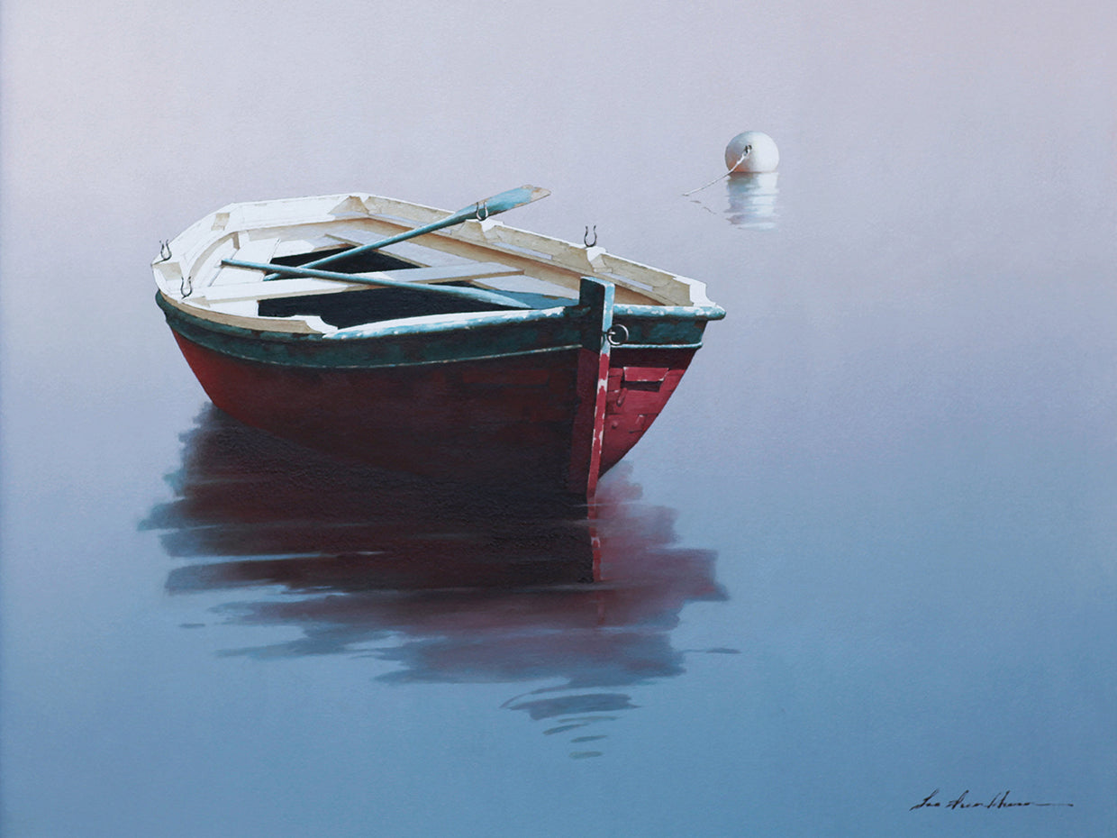 Lonely Boat in Red