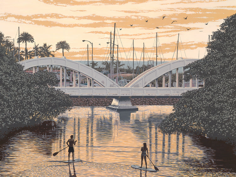 Arte de la lona de los paddleboarders de Haleiwa