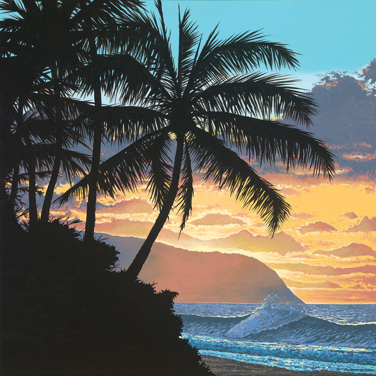 Arte de la lona del crepúsculo de la costa norte
