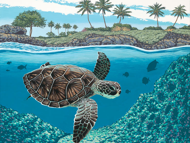 Arte de lienzo de tortuga marina